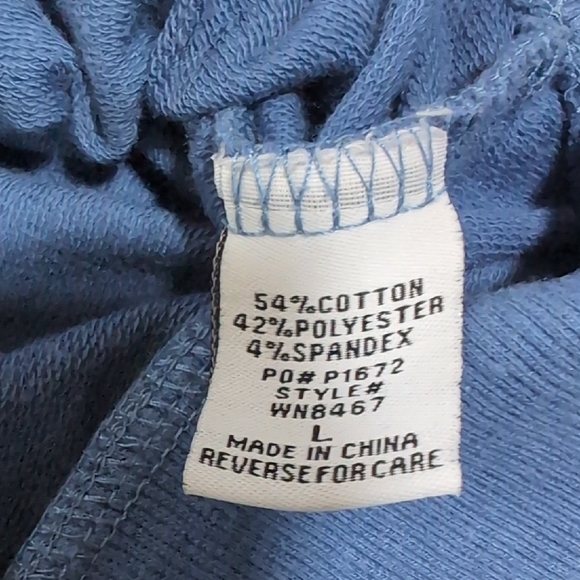 Week -End Vintage Cropped Hoodie Women's Large Y2K 2000s Cotton Blend Blue - Picture 7 of 8